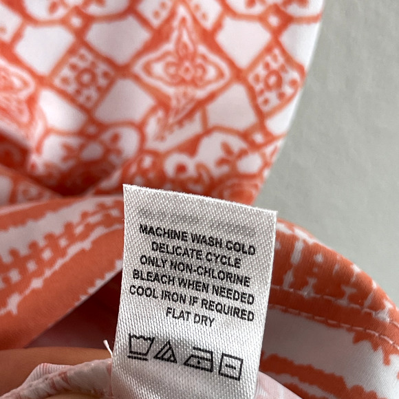 Cabana Life x Talbots Dress Womens Small Orange Geometric Tassel Strechy - Picture 8 of 12